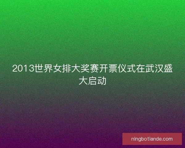 2013世界女排大奖赛开票仪式在武汉盛大启动