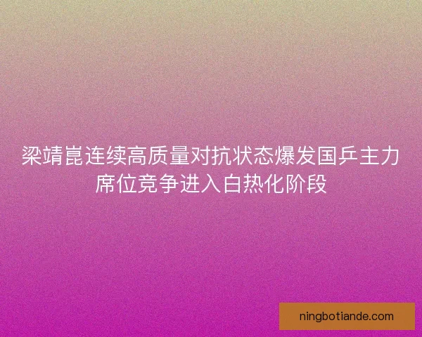 梁靖崑连续高质量对抗状态爆发国乒主力席位竞争进入白热化阶段